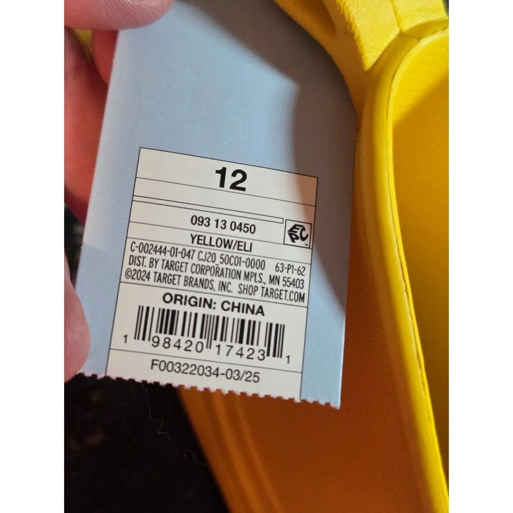 Cat & Jack Kids Eli Rain Boots Yellow Waterproof Slip On Ankle Boots Size 12 IT